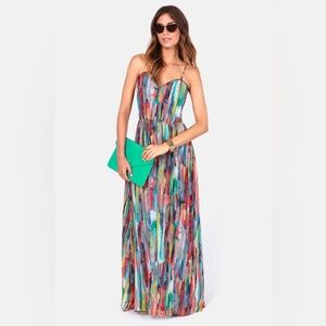 Jack by BB Dakota Multicolor Brushstroke Strap Maxi Dress